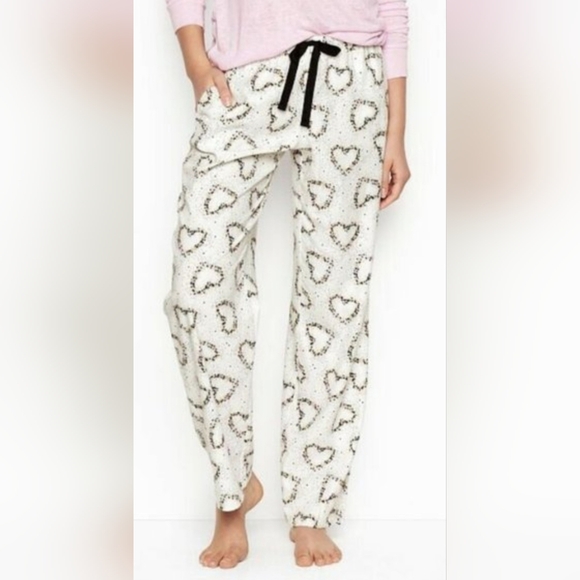 Victoria's Secret Other - Victoria's Secret Speckled Hearts Flannel Cotton/Modal Pajamas Pants Large